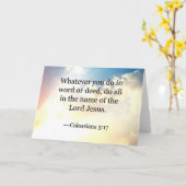 聖書の詩、コロサイ3-17、 カード (黄色い花)