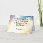 聖書の詩、コロサイ3-17、 カード (正面)