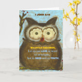 聖書の詩: ジョンの1 3:18 PedagogyGreetings カード (黄色い花)