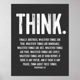 聖書の詩，ピリピ聖なる書物、 経典4:8 モダン ポスター