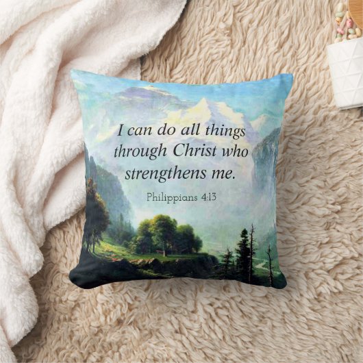 聖書の詩、フィル4:13、私は全てのことを行うことができる… クッション (ブランケット)
