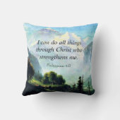 聖書の詩、フィル4:13、私は全てのことを行うことができる… クッション (裏面)