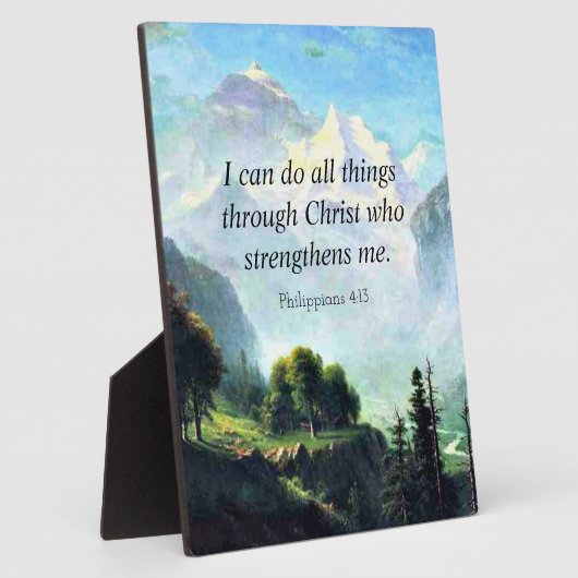 聖書の詩、フィル4:13、私は全てのことを行うことができる… フォトプラーク (側面)