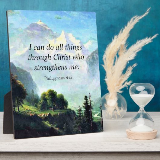 聖書の詩、フィル4:13、私は全てのことを行うことができる… フォトプラーク (側面)