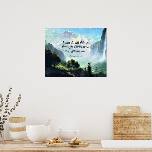 聖書の詩、フィル4:13、私は全てのことを行うことができる… ポスター (キッチン)