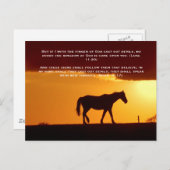 聖書の詩、夕日の馬 ポストカード (正面/裏面)