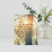 聖書の詩、夕日、ヘブライ2 ポストカード (スタンド正面)