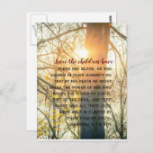 聖書の詩、夕日、ヘブライ2 ポストカード (正面/裏面)