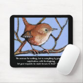 聖書の詩、心配。  ミソサザイ、鳥のアートワーク マウスパッド (マウス)