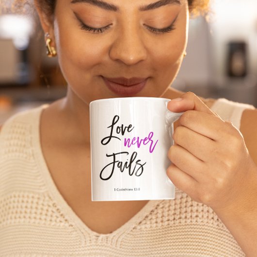 聖書の詩 愛は決して失敗しない コーヒーマグカップ