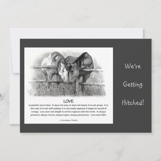 聖書の詩: 招待の結婚: 馬、鉛筆 招待状 (正面)