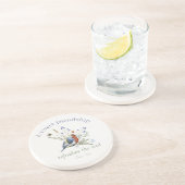 聖書の詩「甘い友情」水色の鳥 コースター (側面)