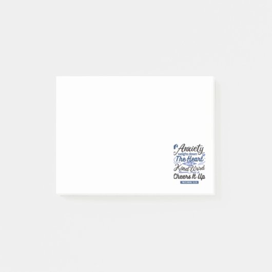 聖書の詩「箴言 12:25」優しい言葉のアート ポストイット (正面)