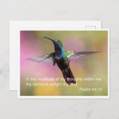 聖書の詩 – 詩篇94節19 ポストカード (正面/裏面)