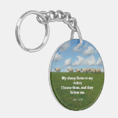 聖書の詩， John 10:27，羊， キーホルダー (正面左)