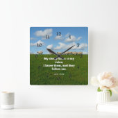 聖書の詩， John 10:27，羊， スクエア壁時計 (ホーム)