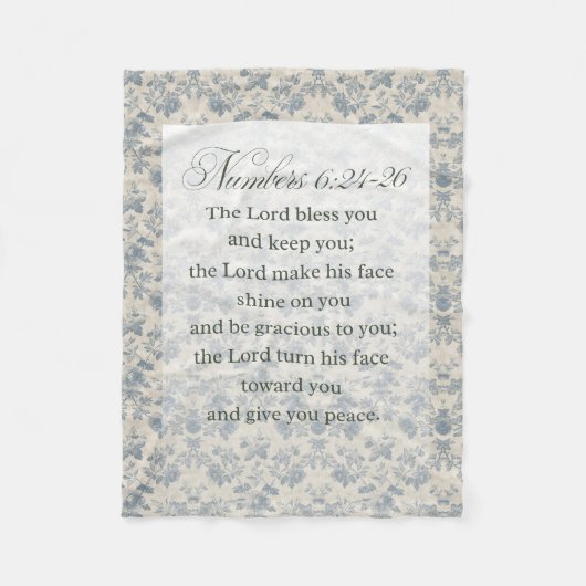 聖書の詩 Numbers 6:24-26 アート フリースブランケット (正面)