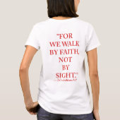 聖書の詩Tシャツ コリント人への第二の手紙 5:7 Tシャツ (裏面)