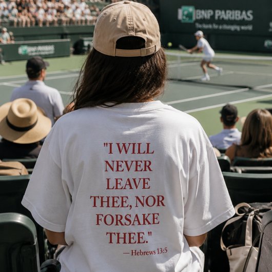 聖書の詩Tシャツ ヘブル人への手紙 13:5 Tシャツ
