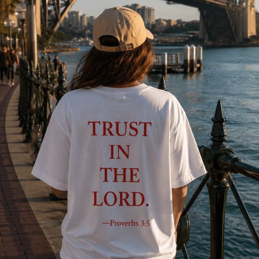 聖書の詩Tシャツ 箴言 3:5 Tシャツ