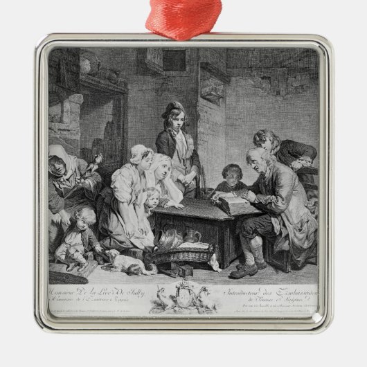 聖書の読書 メタルオーナメント (正面)