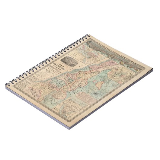 聖書の読者のパレスチナの聖地の地図 ノートブック (左側)