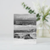 聖書の通過、海辺と劇的な空b&w ポストカード (スタンド正面)