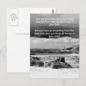 聖書の通過、海辺と劇的な空b&w ポストカード (正面/裏面)