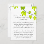 聖書の通過、緑の葉文字 ポストカード (正面/裏面)