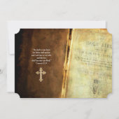 聖書の金ゴールドの十字のカトリック教徒の結婚式招待状 招待状 (裏面)