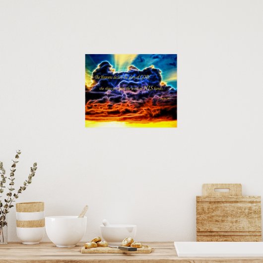 聖書の電化された積雲の天窓 ポスター (キッチン)