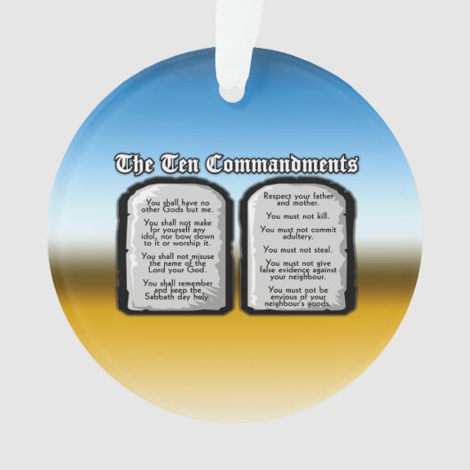 聖書の10の命令、神の法律 オーナメント (正面)