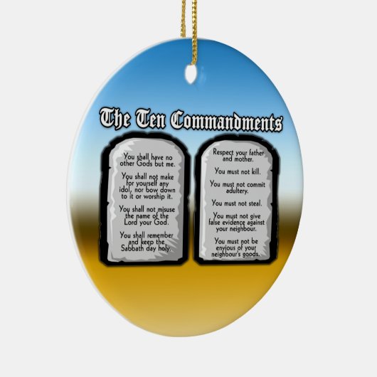 聖書の10の命令、神の法律 セラミックオーナメント (右)