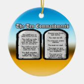 聖書の10の命令、神の法律 セラミックオーナメント (正面)