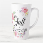 聖書の46:10節を知り続ける カフェラテマグ (右)