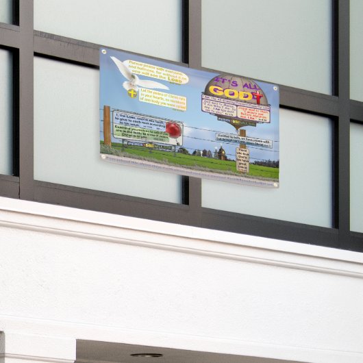 聖書の8つの詩を生きる！ 横断幕 (ビルの外側)