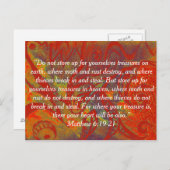 聖書はがきマタイ6:19-21 |錆 |財宝 ポストカード (正面/裏面)