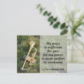 聖書はがき私の恵みはあなたのために十分である ポストカード (スタンド正面)