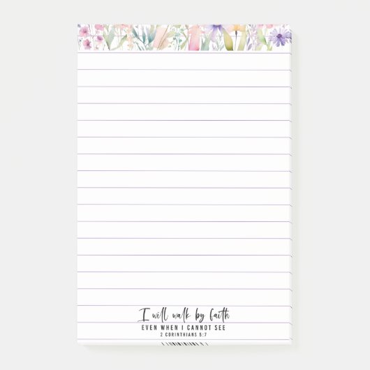 聖書は私が信仰によって歩くと書いている ポストイット (正面)