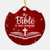 聖書は私たちのコンパス 聖書の詩 クリスマスの飾り ⛪️🎄 セラミックオーナメント (正面)