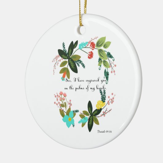 聖書は芸術-アイザイアの49:16 --を作詩します セラミックオーナメント (左)