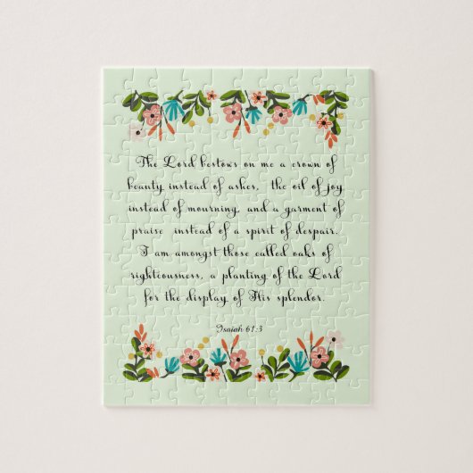 聖書は芸術-アイザイアの61:3 --を作詩します ジグソーパズル (縦)