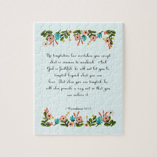 聖書は芸術- 1 Corinthiansの10:13 --を作詩します ジグソーパズル (縦)