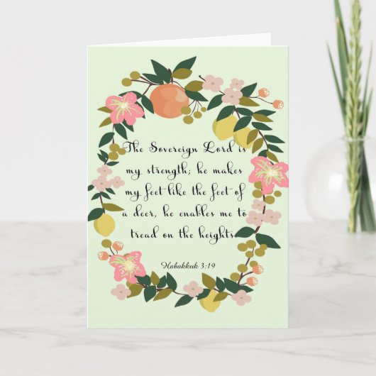 聖書は芸術- Habakkukの3:19 --を作詩します シーズンカード (正面)