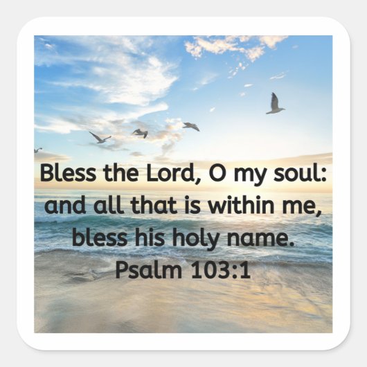 聖書をテーマにしたステッカー スクエアシール (正面)