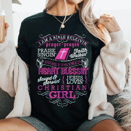 聖書を信じるキリスト教の女性の宗教的信仰イエス Tシャツ