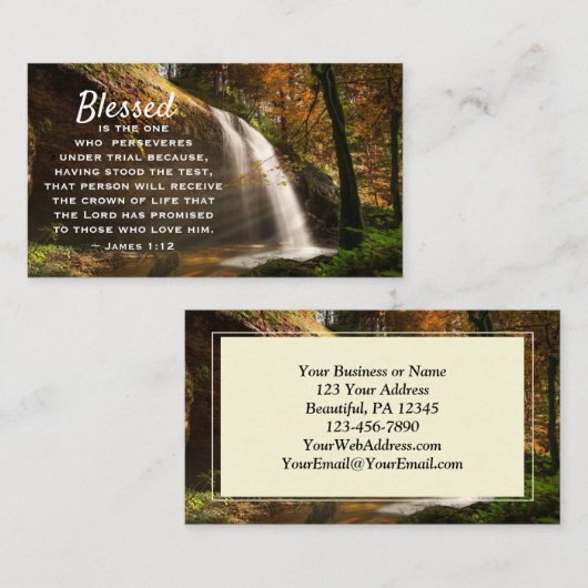 聖書を守る賛美のはジェームズ1:12だ 名刺 (正面/裏面)
