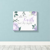 聖書インスパイアの聖句が信仰によって歩み寄る キャンバスプリント (インサイチュ (ウッドフロア))