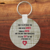 聖書エペソ2:8 キーホルダー (正面)