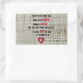 聖書エペソ2:8 長方形シール (バッグ)